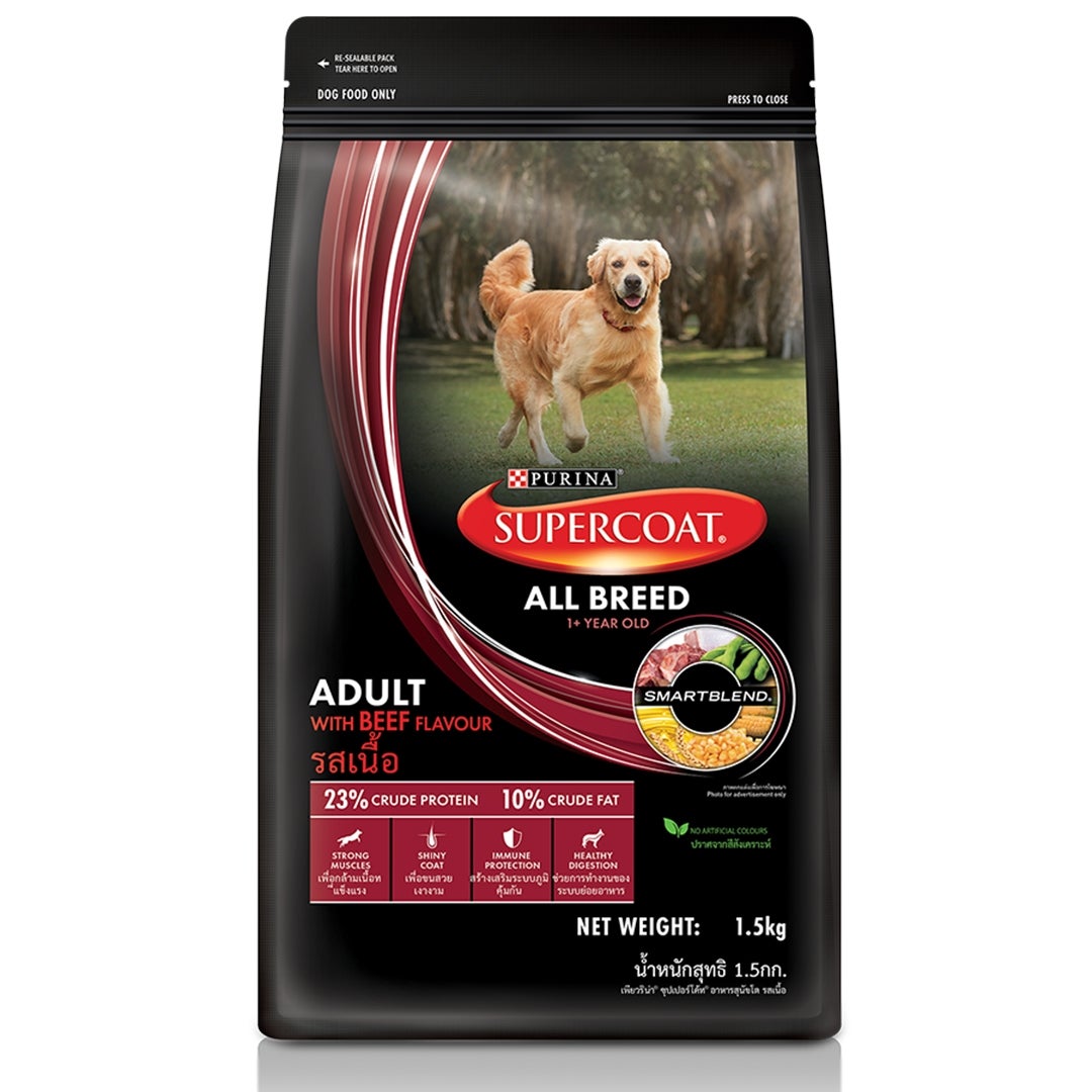 SUPERCOAT® Adult All Breed Beef – Dry Dog Food | Purina Singapore